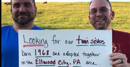 Reunited Brothers Create Sign To Find Twin Sisters And Are Amazed When It Works