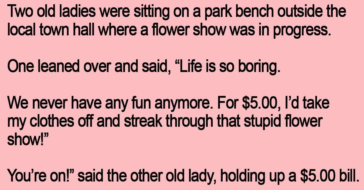 Two Old Ladies Were Sitting On A Park Bench (1)