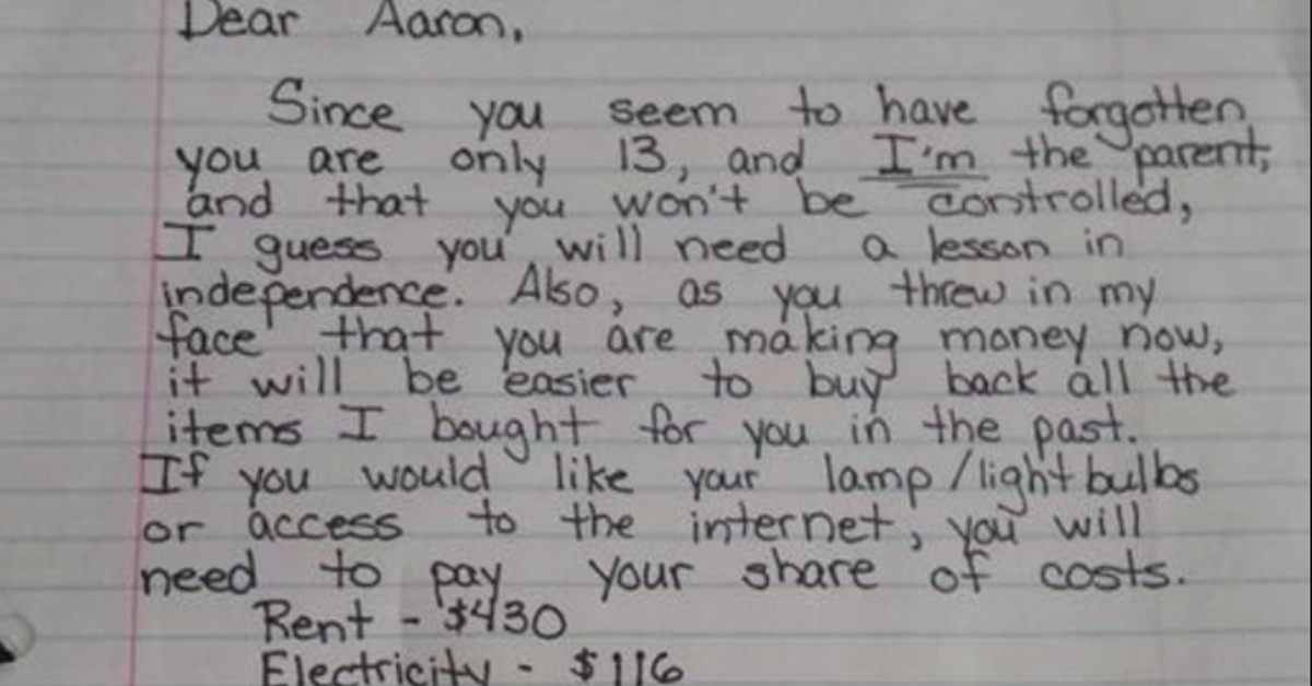 Mother’s Epic Note To “Independent” Son Goes Viral