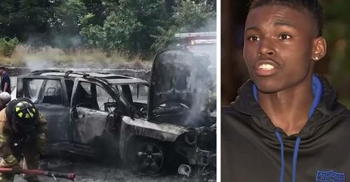 Teen saves family of four from burning car in Connecticut - News Article