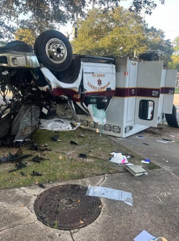 injured, including newborn child, in ambulance rollover crash…See more ...
